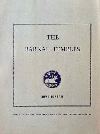 Item #M0476e The Barkal temples. DUNHAM Dows