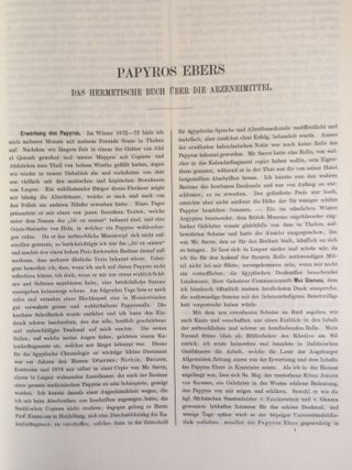 Papyros Ebers. Erster Band: Einleitung und Text, Tafel I-LXIX. Zweiter Band: Glossar und Text, Tafel LXX-CX (complete set)[newline]M0486a-06.jpg
