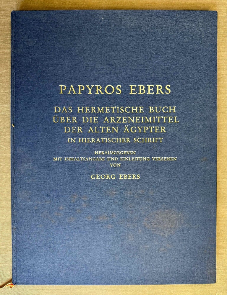 Item #M0486o Papyros Ebers. Erster Band: Einleitung und Text, Tafel I-LXIX. Zweiter Band: Glossar und Text, Tafel LXX-CX (complete set). EBERS Georg.[newline]M0486o-00.jpeg