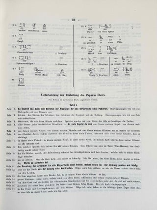 Papyros Ebers. Erster Band: Einleitung und Text, Tafel I-LXIX. Zweiter Band: Glossar und Text, Tafel LXX-CX (complete set)[newline]M0486o-05.jpeg