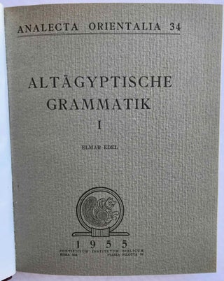 Altägyptische Grammatik. Band I & II (complete set) + Register der Zitate[newline]M0489h-04.jpg