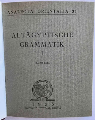 Altägyptische Grammatik. Band I & II (complete set) + Register der Zitate