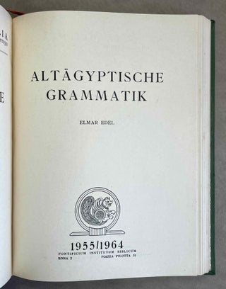 Altägyptische Grammatik. Band I & II (complete set)