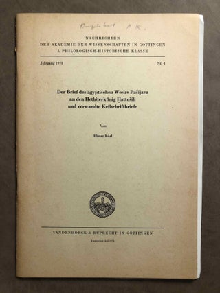 Item #M0493a Der Brief des ägyptischen Wesirs Pasijara an den Hethiterkönig Hattusili und...