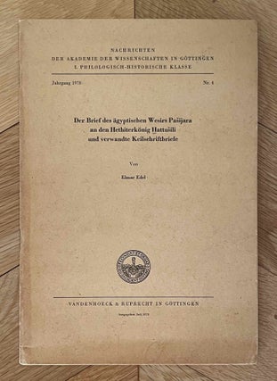 Item #M0493b Der Brief des ägyptischen Wesirs Pasijara an den Hethiterkönig Hattusili und...