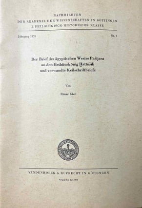 Item #M0493c Der Brief des ägyptischen Wesirs Pasijara an den Hethiterkönig Hattusili und...