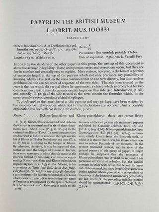 Oracular amuletic decrees of the late New Kingdom. Vol. I: Text. Vol. II: Plates (complete set)
