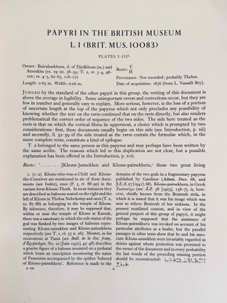 Oracular amuletic decrees of the late New Kingdom. Vol. I: Text. Vol. II: Plates (complete set)