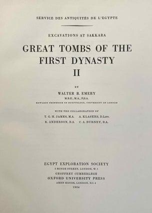 Great tombs of the First Dynasty. Vol. II