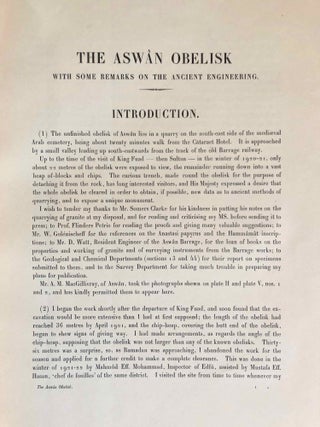 The Aswân obelisk. With some remarks on the ancient engineering.
