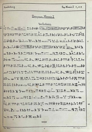 Papyrus Harris I. Hieroglyphische Transkription.