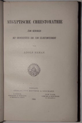Aegyptische Chrestomathie. Zum Gebrauch auf Universitäten und zum Selbstunterricht.