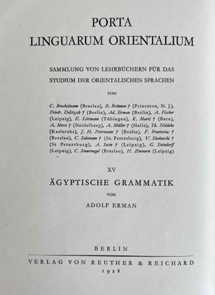 Ägyptische Grammatik. 4. Auflage.