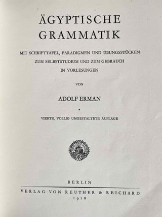 Ägyptische Grammatik. 4. Auflage.