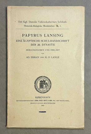 Item #M0544c Papyrus Lansing. ERMAN Adolf - LANGE Hans Ostenfeld[newline]M0544c-00.jpeg