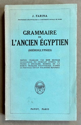 Item #M0563a Grammaire de l'ancien égyptien (hiéroglyphes). FARINA Giulio