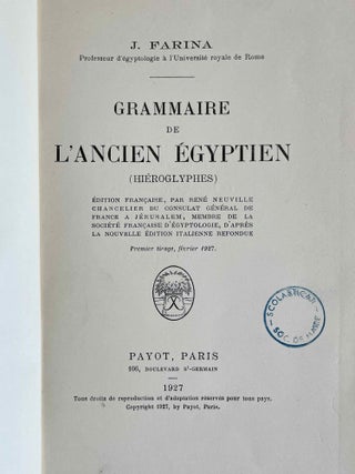 Grammaire de l'ancien égyptien (hiéroglyphes)
