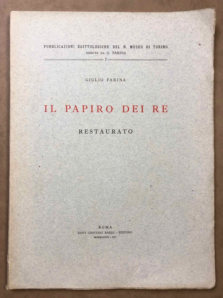 Item #M0564a Il Papiro dei Re restaurato. FARINA Giulio.[newline]M0564a.jpg