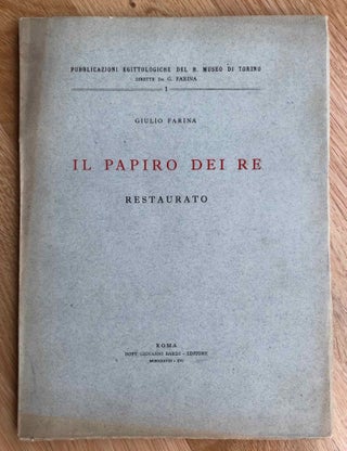 Item #M0564b Il Papiro dei Re restaurato. FARINA Giulio
