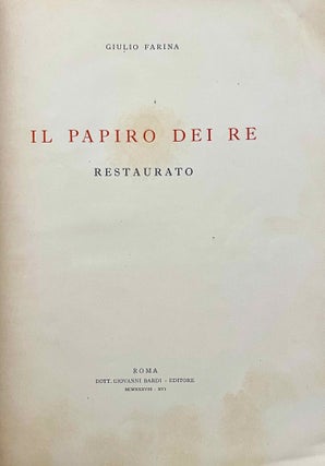 Il Papiro dei Re restaurato