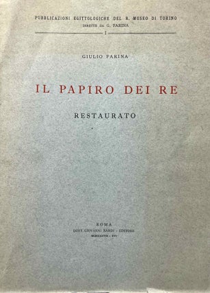Item #M0564e Il Papiro dei Re restaurato. FARINA Giulio