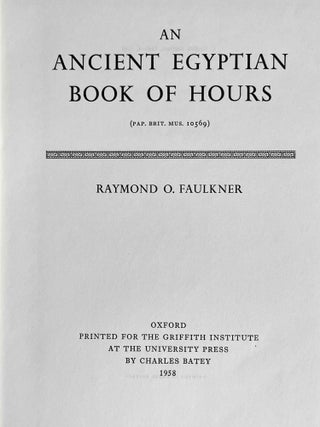 An ancient Egyptian book of hours. Pap. Brit. Mus. 10569.[newline]M0566-03.jpeg