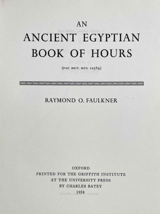 An ancient Egyptian book of hours. Pap. Brit. Mus. 10569.[newline]M0566c-02.jpeg
