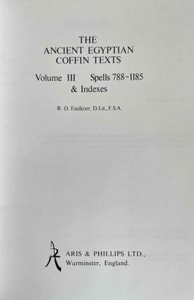Ancient Egyptian coffin texts. Vol. I, II & III (complete set)[newline]M0567h-10.jpeg