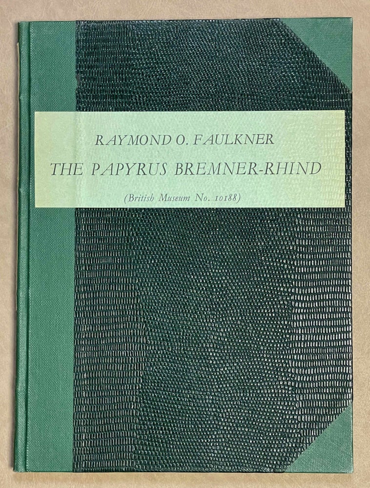 Item #M0573b The papyrus Bremner-Rhind. FAULKNER Raymond Oliver.[newline]M0573b-00.jpeg