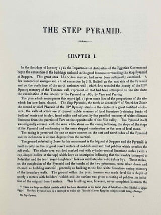 The step pyramid. Vol. I: Text. Vol. II: Plates (complete set)
