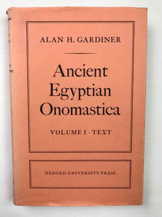 Ancient Egyptian Onomastica. Vol. I & II: Text. Vol. III: Plates (complete set)[newline]M0596i-02.jpeg