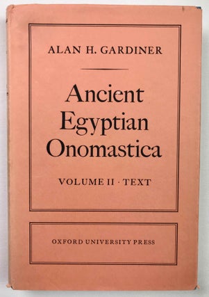Ancient Egyptian Onomastica. Vol. I & II: Text. Vol. III: Plates (complete set)[newline]M0596i-12.jpeg