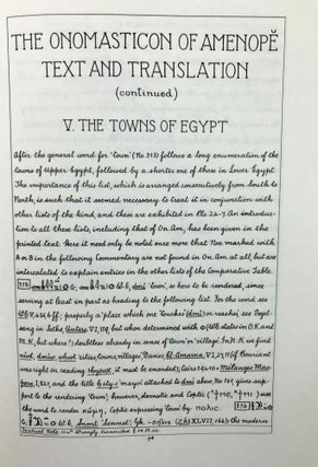 Ancient Egyptian Onomastica. Vol. I & II: Text. Vol. III: Plates (complete set)[newline]M0596i-14.jpeg