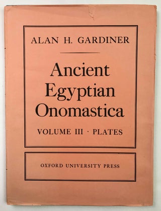 Ancient Egyptian Onomastica. Vol. I & II: Text. Vol. III: Plates (complete set)[newline]M0596i-16.jpeg