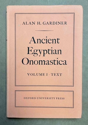 Ancient Egyptian Onomastica. Vol. I & II: Text. Vol. III: Plates (complete set)[newline]M0596m-01.jpeg