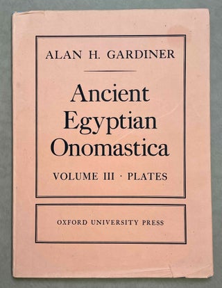 Ancient Egyptian Onomastica. Vol. I & II: Text. Vol. III: Plates (complete set)[newline]M0596m-19.jpeg