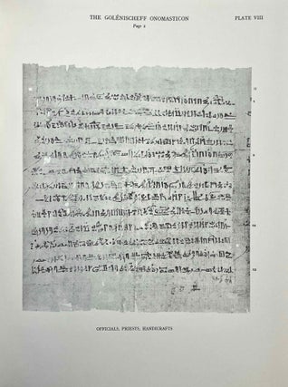 Ancient Egyptian Onomastica. Vol. I & II: Text. Vol. III: Plates (complete set)[newline]M0596m-25.jpeg