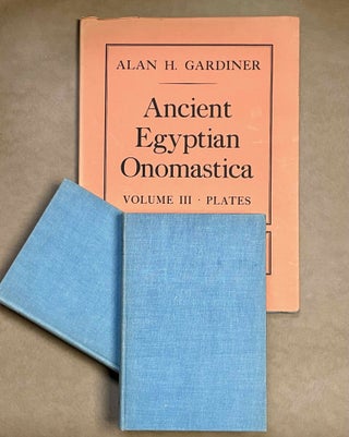 Item #M0596n Ancient Egyptian Onomastica. Vol. I & II: Text. Vol. III: Plates (complete set)....[newline]M0596n-00.jpeg