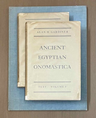 Item #M0596p Ancient Egyptian Onomastica. Vol. I & II: Text. Vol. III: Plates (complete set)....[newline]M0596p-00.jpeg