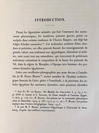 Faune égyptienne antique. Recherches sur les poissons représentés dans quelques tombeaux égyptiens de l’Ancien Empire.
