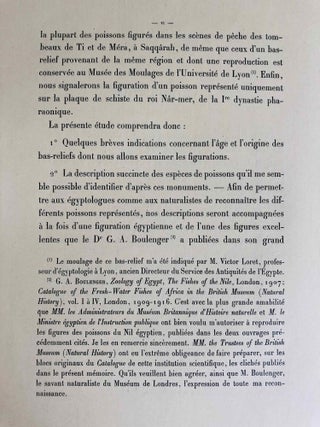 Faune égyptienne antique. Recherches sur les poissons représentés dans quelques tombeaux égyptiens de l’Ancien Empire.