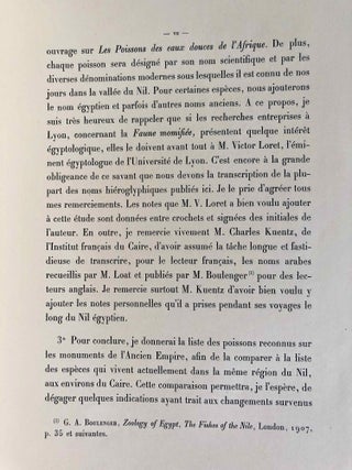 Faune égyptienne antique. Recherches sur les poissons représentés dans quelques tombeaux égyptiens de l’Ancien Empire.