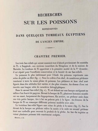 Faune égyptienne antique. Recherches sur les poissons représentés dans quelques tombeaux égyptiens de l’Ancien Empire.