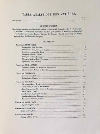Faune égyptienne antique. Recherches sur les poissons représentés dans quelques tombeaux égyptiens de l’Ancien Empire.