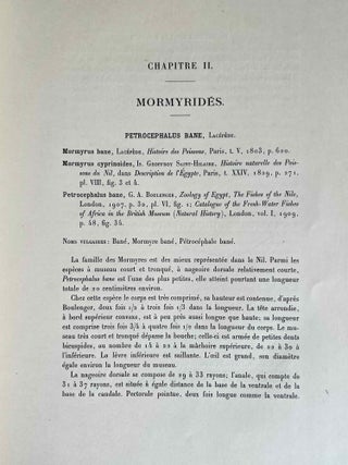 Faune égyptienne antique. Recherches sur les poissons représentés dans quelques tombeaux égyptiens de l’Ancien Empire.