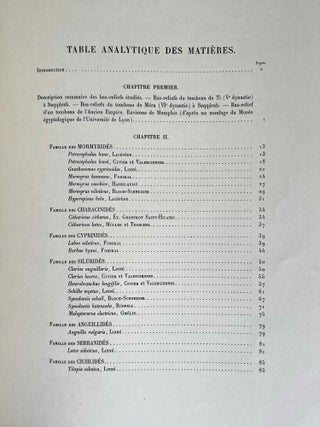 Faune égyptienne antique. Recherches sur les poissons représentés dans quelques tombeaux égyptiens de l’Ancien Empire.