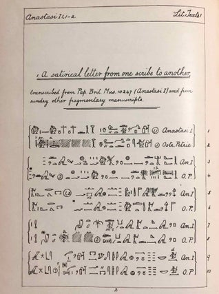 Egyptian hieratic texts, transcribed and annotated, I,1: The papyrus Anastasi I and the papyrus Koller, together with parallel texts[newline]M0602a-10.jpg