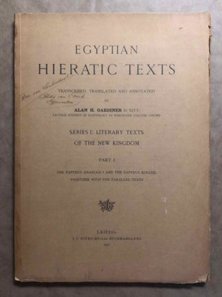 Item #M0602a Egyptian hieratic texts, transcribed and annotated, I,1: The papyrus Anastasi I and...[newline]M0602a.jpg