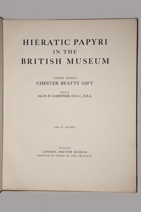 Hieratic papyri in the British Museum. Third Series: Chester Beatty Gift. Vol. I: Text. Vol. II: Plates (complete set)[newline]M0603b-03.jpg