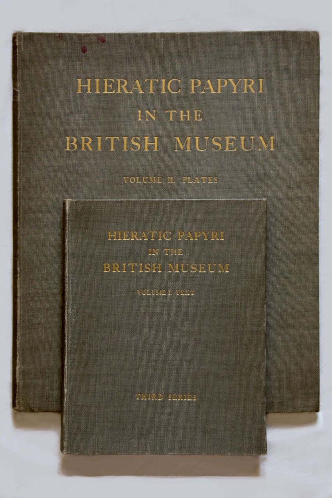 Item #M0603b Hieratic papyri in the British Museum. Third Series: Chester Beatty Gift. Vol. I: Text. Vol. II: Plates (complete set). GARDINER Alan Henderson.[newline]M0603b.jpg